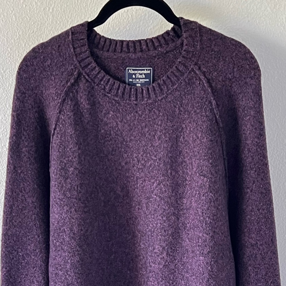 Abercrombie & Fitch Plum Purple Raglan Sleeve Classic Sweater Size XXL - Picture 3 of 10